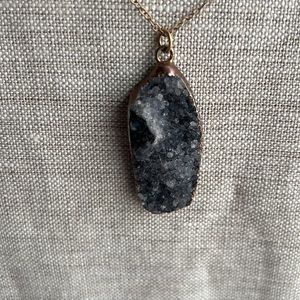 Druzy gold plated necklace handmade in Los Angeles